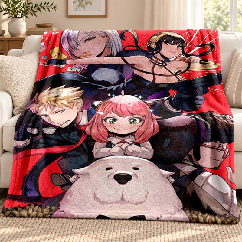 Spy x Family Decke Flanelldecke Weiche Gemütliche Plüschdecke für Sofa Bett Leichte Heimdekoration Outdoor Camping