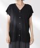 Nano Universe Multifunctional Strong Twist French Sleeve Front and F Women's Knit, 2-Way Back, 010, Black, 673-5222308