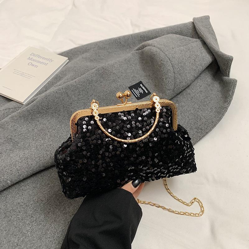 

Красивая модная женская сумка-цепочка на плечо женская 2025 новая сумка-мессенджер чёрный