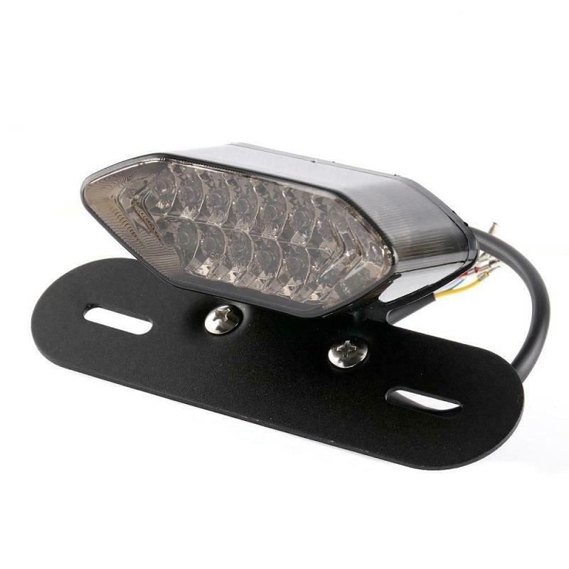 Universal 12V Motorcycle LED Brake Tail Light Signal Lights LED Integrated Tail Light with License Plate Bracket