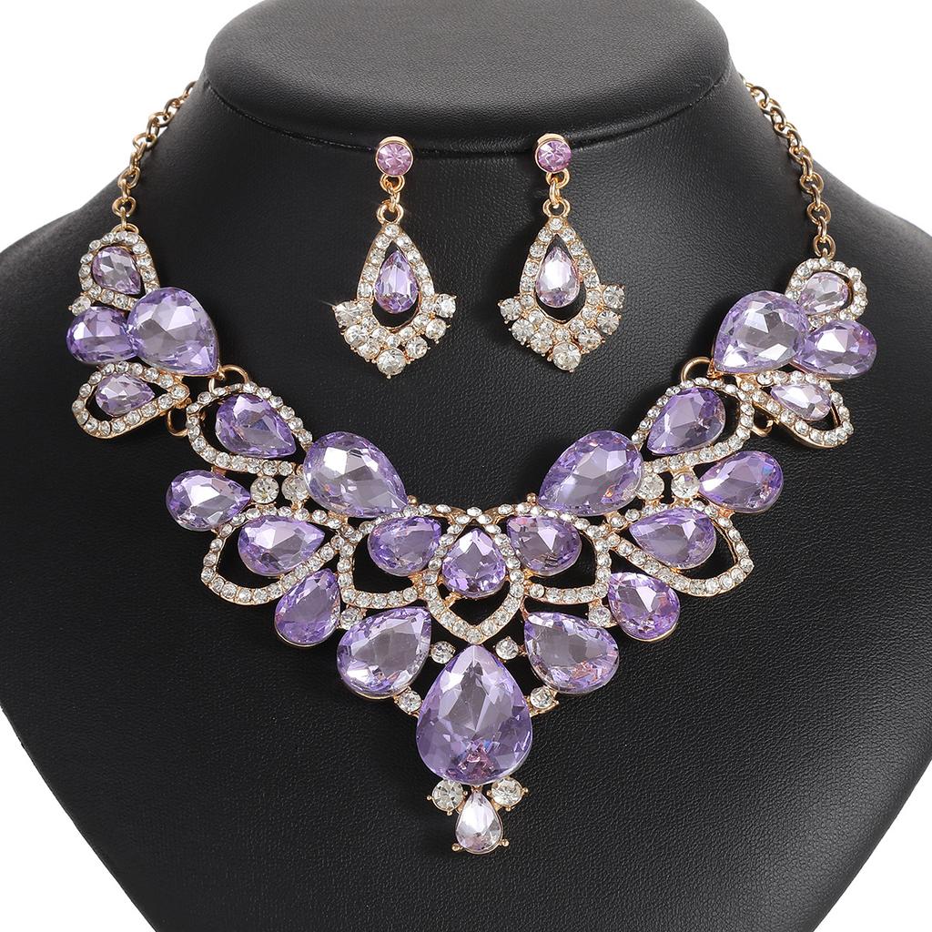 Európai és amerikai stílusú nyaklánc szett mindennapi ötvözet galvanizált esküvői ékszer esküvői ruha estélyi ruha kiegészítők bankett ékszer