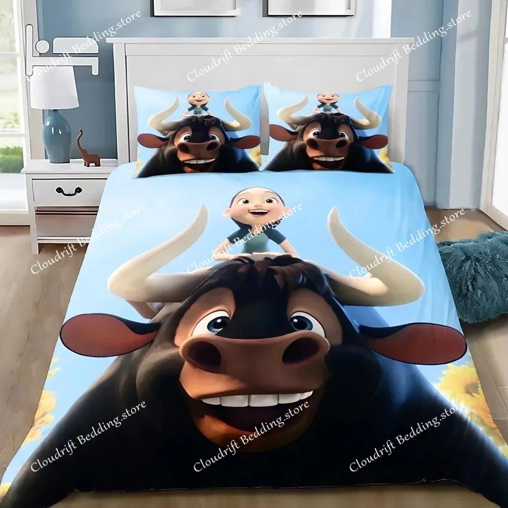 Bettbezug Ferdinand 3D Exquisit Cartoon Rinder Digitaldruck Bettwäsche-Set Bett Jugend Heimdekoration Kinder Jungen Geschenk026