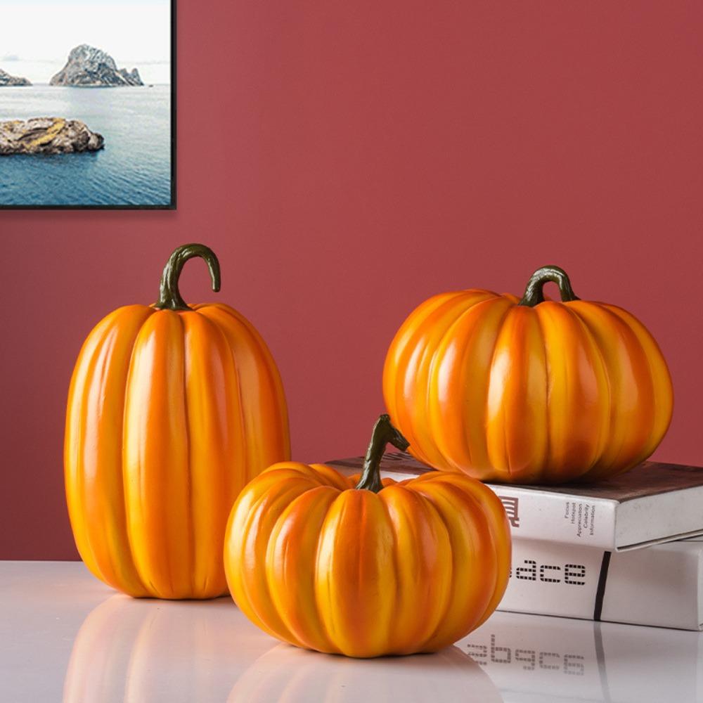 Realistic Simulation Pumpkin Resin Artificial Pumpkins DIY   Halloween Decoration