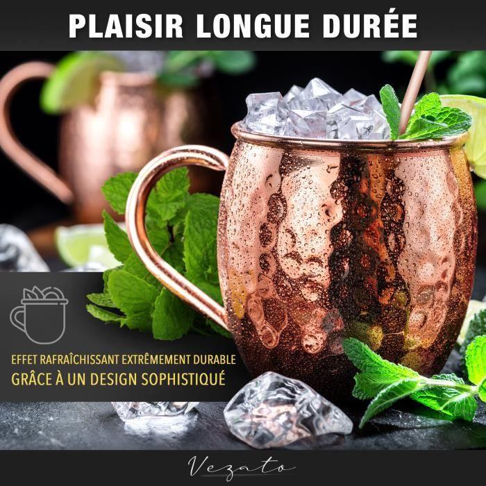 Verre moskau mule - vezato - 500ml - cuivre - 4 pièces - fait main