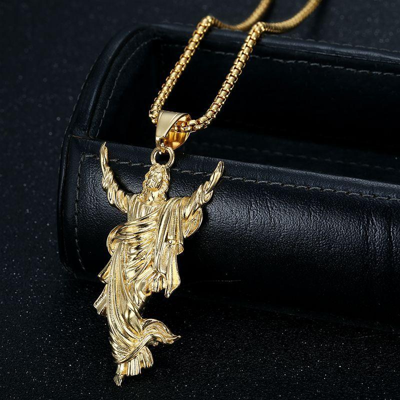 New Hiphop Stainless Steel Pendant Necklace for Men Vacuum Plated Sagrada Familia YS Portrait Chain Urban Streetwear Men Jewelry
