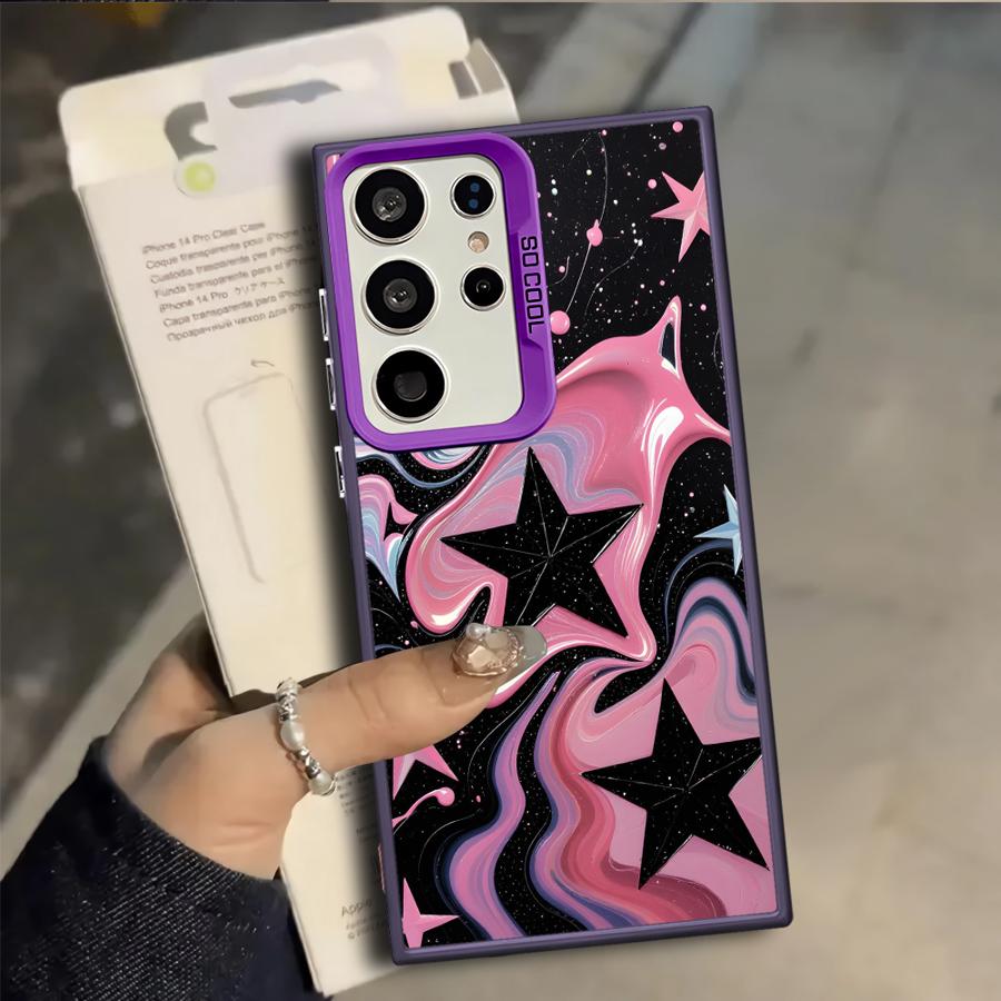

Case for Samsung Galaxy S25 S21 Note 20 Ultra S23 Ultra S23 S22 S25Edge S20 Plus S24 FE Phone Cover Star Pattern Art Galaxy S22+ 5G