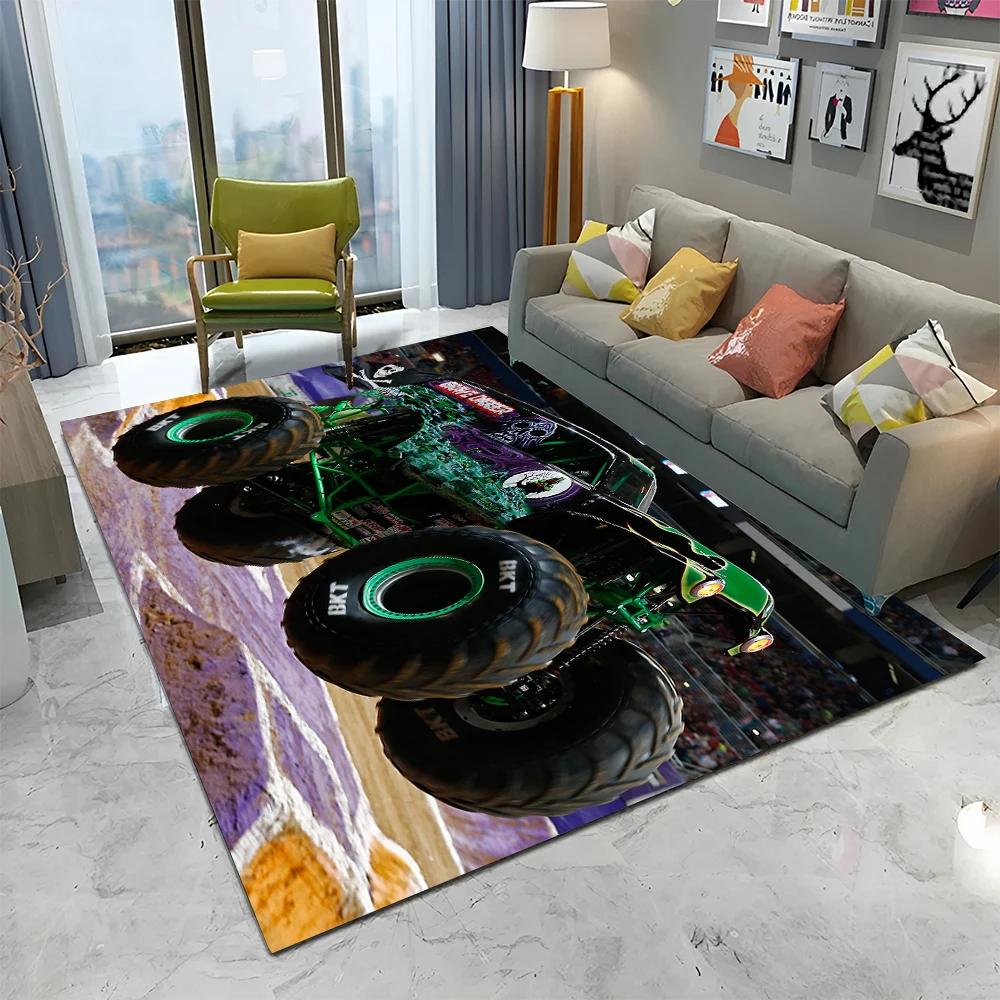 Covor 3D Monster Jam Monster Truck Desen Animat pentru Casă Living Dormitor Canapea Covoraș Decor, Covor pentru Copii Covoraș de Podea Antiderapant