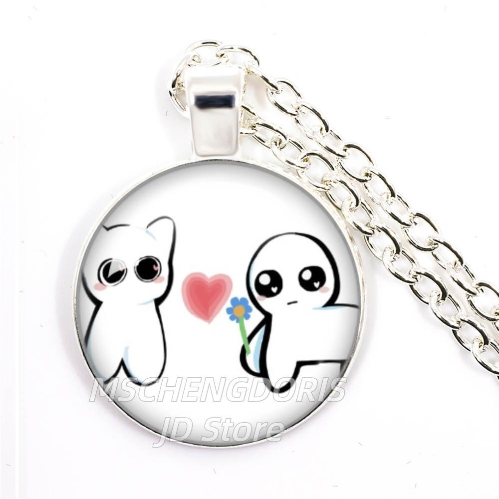 TBH Autism Creature Yippies Creative Funny Yippee Meme Cartoon Glass Cabochon Pendant Necklace Charm Jewelry Gift Jewelry