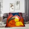 Cute Cartoon fox Throw Lightweight 240g Flannel Blanket Soft Skin-friendly for Summer Cooling