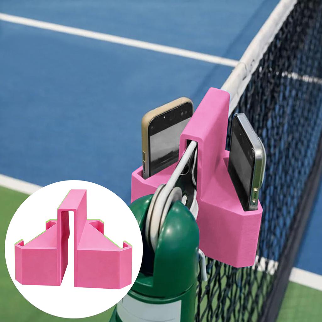 Dual Perspective Phone Action Camera Holder Tennis Net Camera Mount for Video Recording Training & Match Analysis Tool