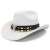 European and American Retro Ethnic Style Suede Top Hat Fashion Big Eaves Western Cowboy Hat Personalized Bull Head Tibetan Jazz Hat