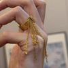 [Golden Sui Shaking Light] Retro Texture Tassel Ring, Advanced Sense Diamond-set Exquisite Temperament, Versatile Index Finger Ring, Woman