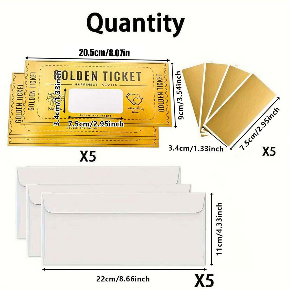 

Golden Tickets Fun Postcard Party Supplies Scratch Cards Stickers for Teens Adults Birthday Wedding Christmas Thanksgiving