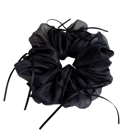 Hair Tie High Elasticity Bowknot Decor Mesh Ballet Style Hair Rope No Damage Non-Slip Lightweight Breathable Summer Hair Accessories