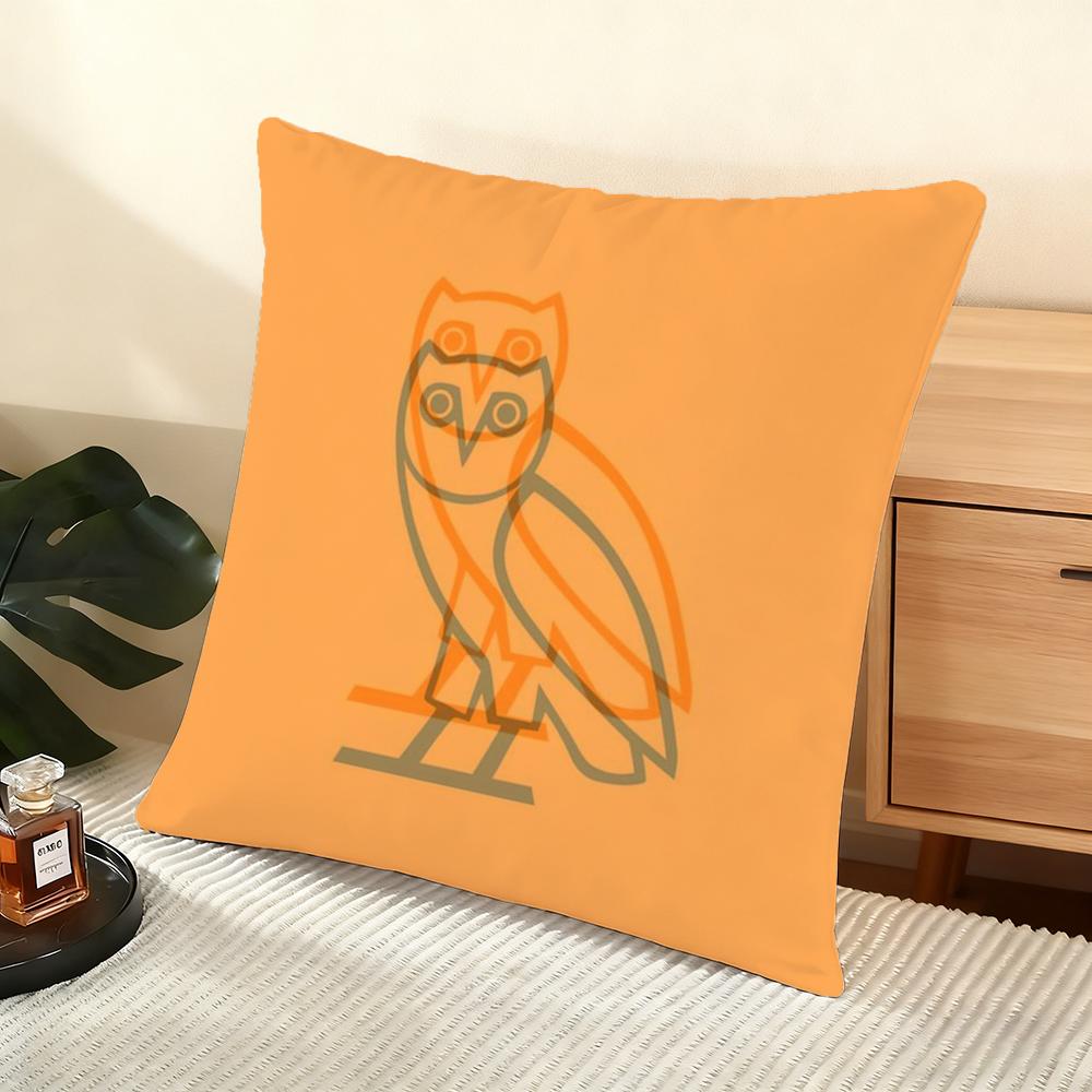 Drake O-O-Ovo O-Owls Cushion Cover Soft Short Plush Pillow Cover Smooth Cozy Texture Aesthetic Cushion Case Home Decor