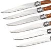 Jaswehome 6-teilige Steakmesser- und Gabelkollektion mit Holzmaserung, Westliches Essbesteckset, Edelstahl-Besteckutensilien