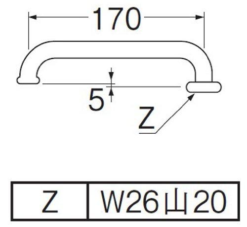 SANEI Water Saving Horizontal Pipe Water Saving Diameter 16mm Length 170mm 30% PA20G-60X-16