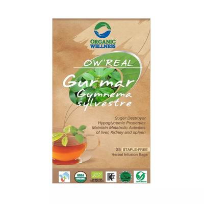 Herbata leśna Gymnema (25 opakowań, 1,55 g), Gurmar Gymnema Sylvestre Herbata, Organiczne Wellness