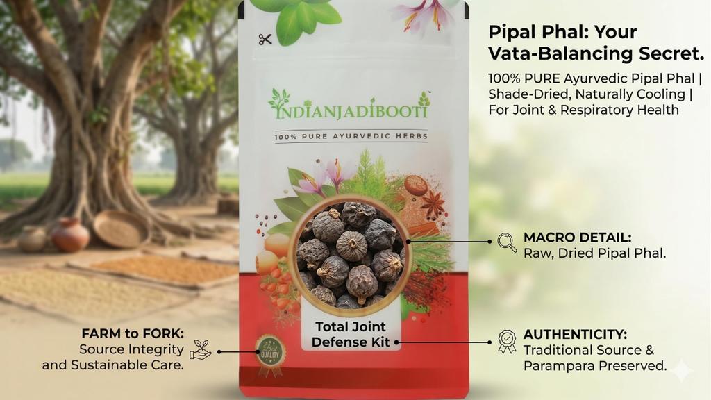 IndianJadiBooti Pipal Phal (Dried Peepal Fruit/Ficus Religiosa) – Pure Sacred Fig for Respiratory Support & Natural Cooling – Helps Maintain Vita