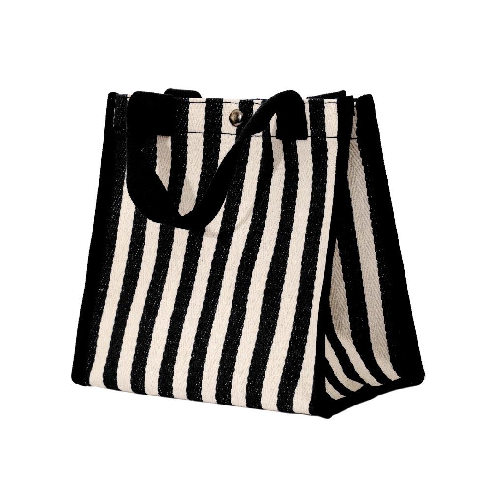 Geanta de mana pentru dama Geanta de mana cu dungi casual Geanta de panza de mare capacitate Geanta de umar usoara