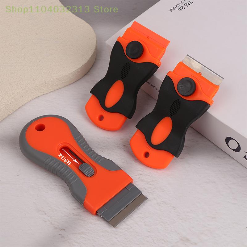 1PC Nail Art Stamping Steel Plate Scraper Pattern Clearer Removable Cleaning Shovel with Glue Stickers Nail Art Accessories Tool
