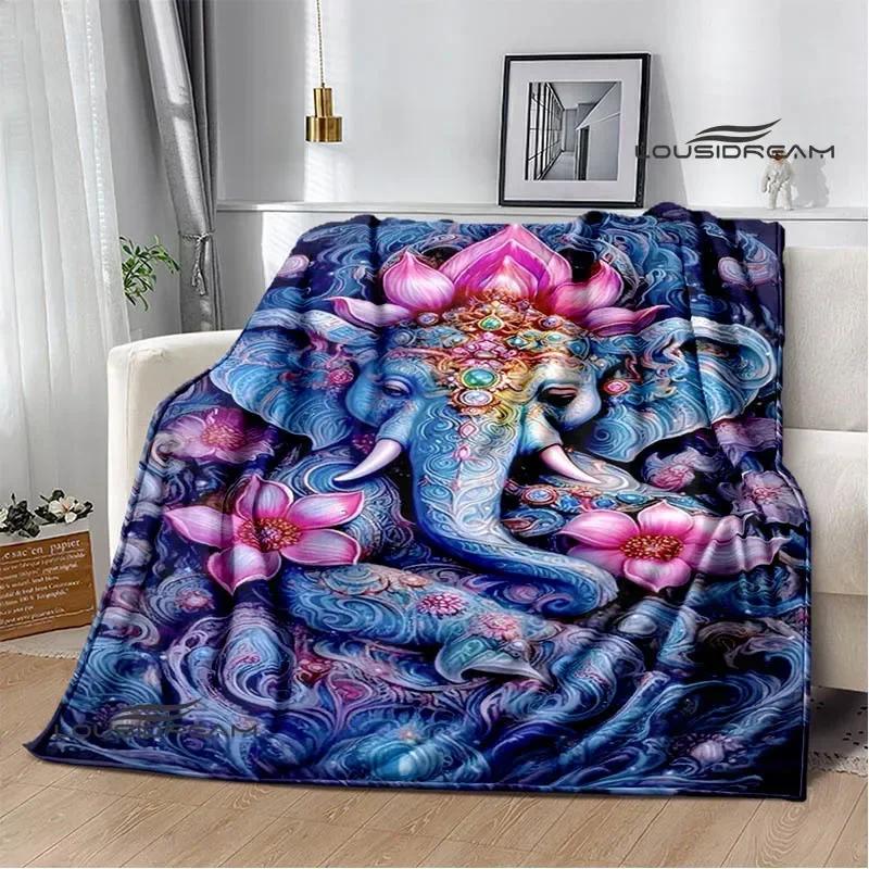 Retro Ganesha Printed Blankets Warm Flannel Blankets Soft and Comfortable Blanket Bed Linings Blankets for Beds Birthday Gift
