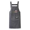 Kitchen Apron Oil-proof Sleeveless Cotton Big Pocket Hand Wipe Apron BBQ Accessories