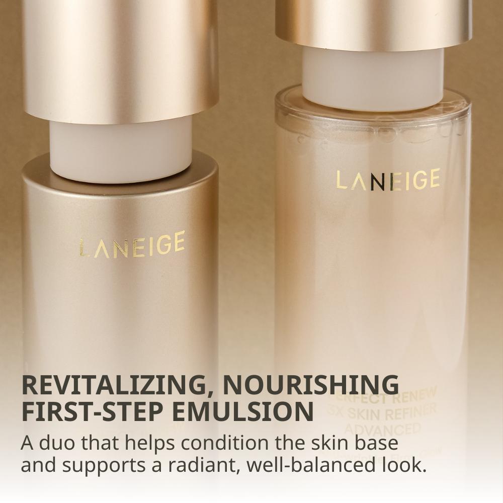 LANEIGE Perfect Renew 3x ADVANCED Skin Refiner 150ml, Emulsion 130ml