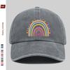 Pc Rainbow And Heart Pattern Printed Baseball Cap Bohemian Style Rainbow Design Sun Hat Comfortable Lightweight Trucker Decor