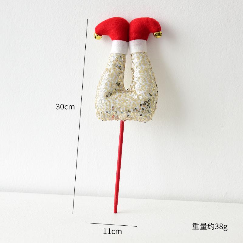 Christmas Elf Figurine Leg Ornament, Vase Flower Decoration, Suitable for Christmas Room and Garden Decoration.
