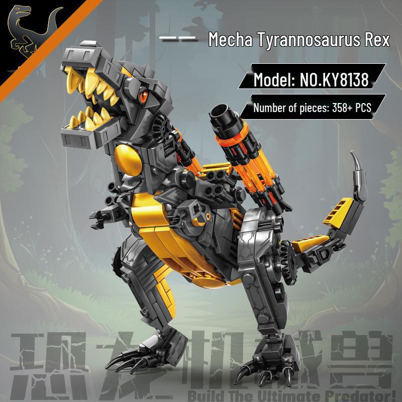 KaiZhi Dinosaur World Building Blocks: Tyrannosaurus Rex, Spinosaurus, Triceratops, Velociraptor Assembly Model Toy for Boys