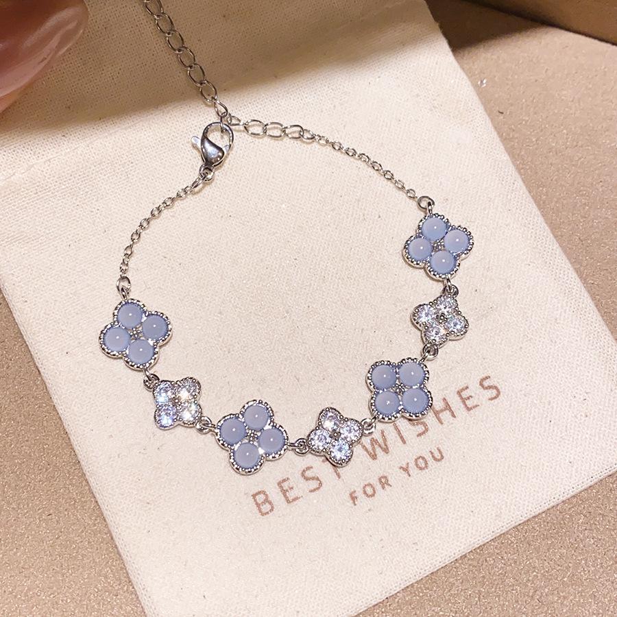 Sea Crystal Zirconia Water Drop Bracelet: Light Luxury Cool Style Jewelry for Women