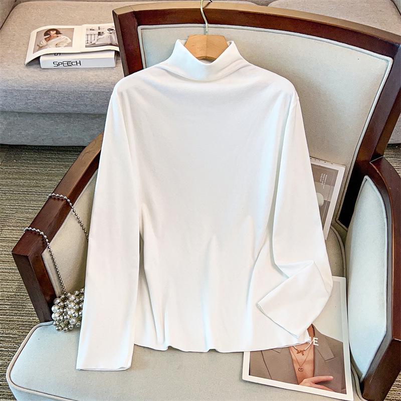 Plus-Size Women's Thermal Fleece Base Layer with Half-High Collar