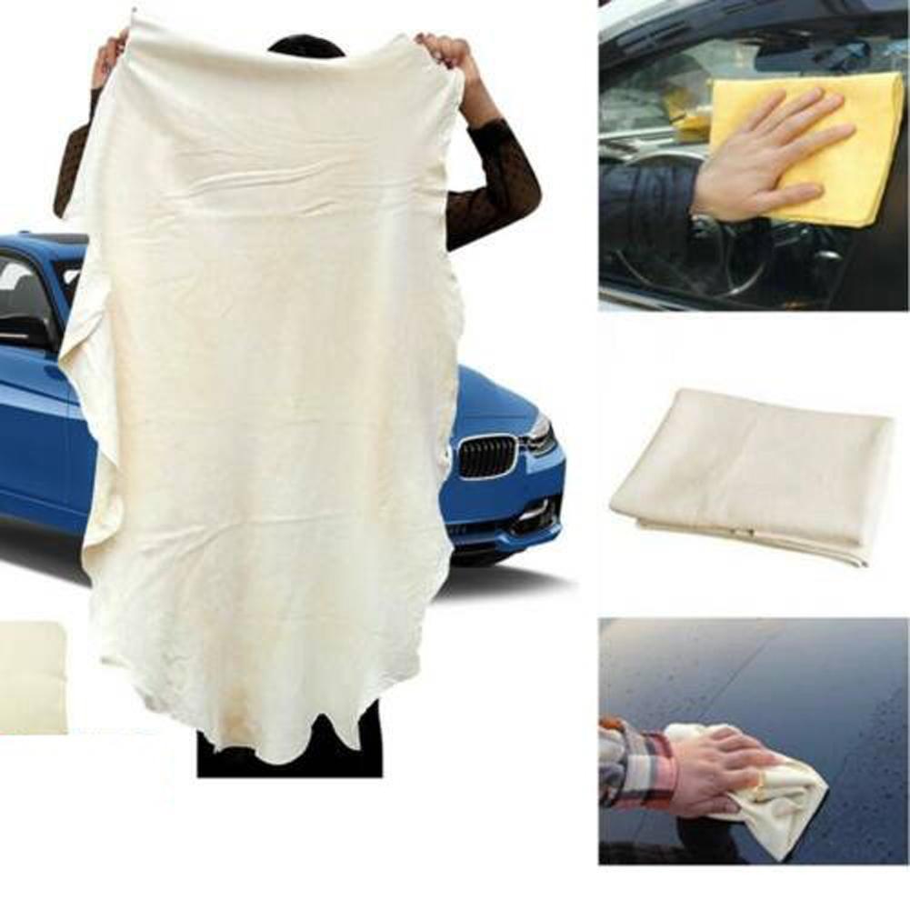 Natural Chamois Leather Car Cleaning Cloth Genuine Leather Wash Suede Absorbent Quick Dry Towel Auto Care Accessories