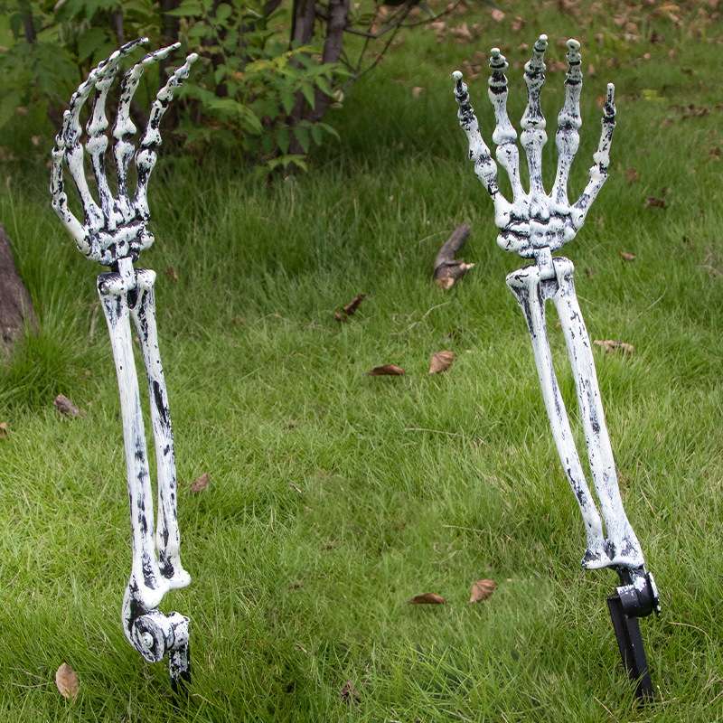Halloween Realistic Skull Hand Arm Party Home Garden Lawn Decor Outdoor Party Spooky Yard Horror Skeleton Arm Decoration Props