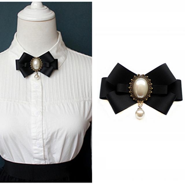 'S Floating Tie Shirt Decoration Pin Flower Bow Pearl Bow Tie Detachable Collar For Women Jewelry AccessoriesFlower Jewelry