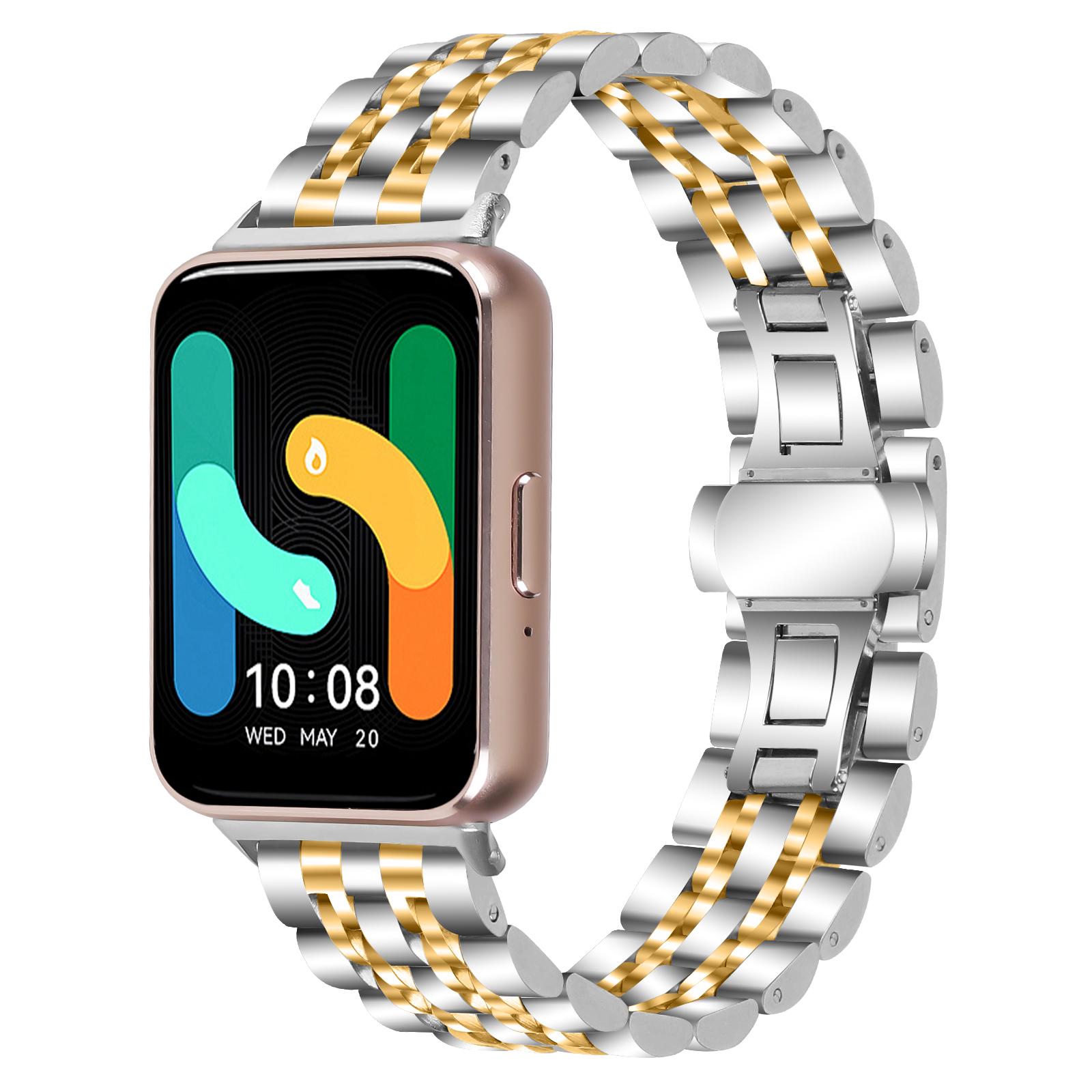 

For Samsung Galaxy Fit3 SM-R390 Watch Strap High-Strength Stainless Steel Wrist Band Gold