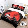 Samurai Duel Under Red Moon Print Bedding Set 1 Duvet Cover 2 Pillowcases For Adult And Children Luxury Gift Full Size