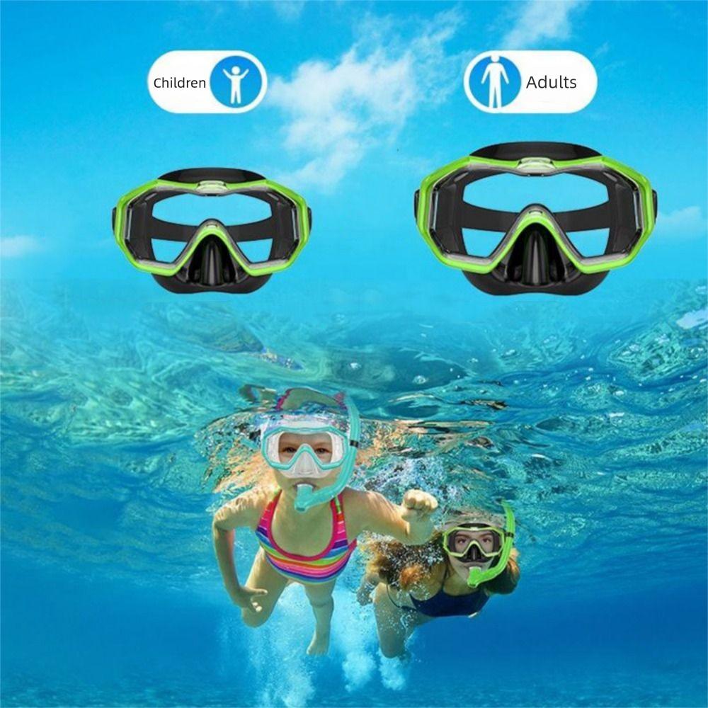 PVC Strap Child Diving Mask with Nose Cover Snorkel Swimming Goggles Pool Swim Eyewear  Girls