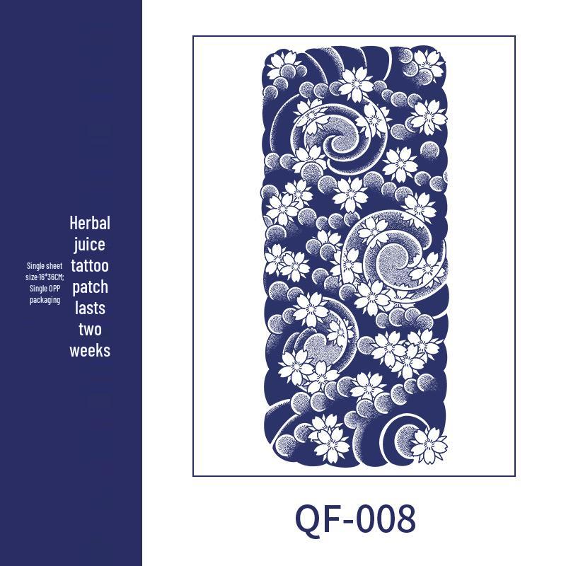 Men's Semi-Permanent Herbal Waterproof Tattoo Stickers - Long-Lasting, Non-Reflective Full Arm Cover