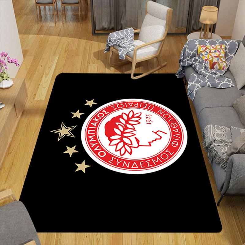 Olympiakos Piräus Muster Teppich Fußmatte für Wohnzimmer oder Schlafzimmer Weicher und Bequemer Teppich ein Geschenk für Geburtstag und Feiertag.