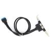 Double USB Baffle Cable Motherboard 19 Pin to Dual Port A Female Extension Rear Panel Bracket