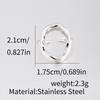 1Pcs Female Stainless Steel Open Ring, Geometric Ring, Exaggerated Accessory Ring