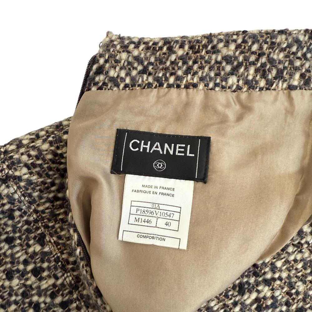 CHANEL COCO Mark wool skirt Brown wool Used