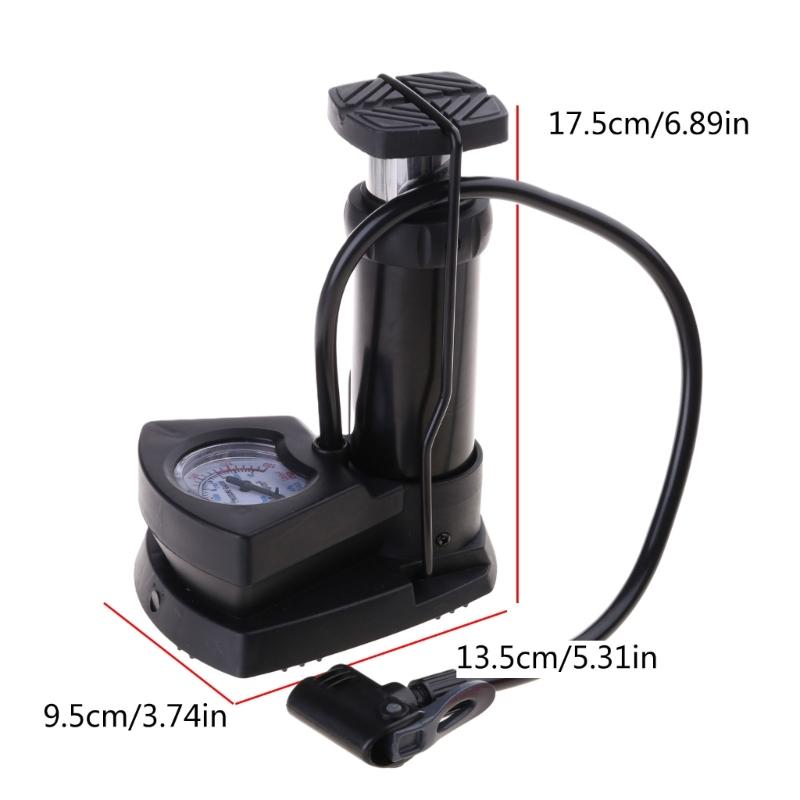 Tire Inflator Tyre Air Compressor with Pressure Gauge for Motorcycle Foot Air Pump
