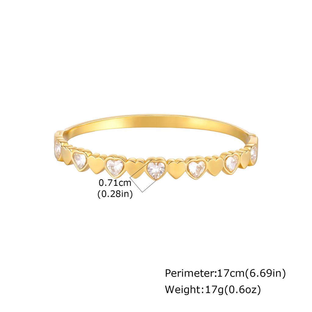 Vnox Luxury Zircon Can Open Bangles, Stainless Steel Pretty Heat Bracelet For Women, Statement Jewelry Party Gifts
