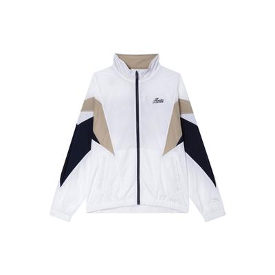 Anta Sport Lifestyle Series Color Block Letter Splicing Long Sleeve Jacket Men Jackets Snow-White 152438603-1