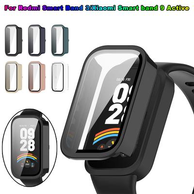 Harte PC-Hülle Glas für Xiaomi Mi Band 9 Active Smart Armband Bildschirmschutz Bumper-Schale für Redmi Band 3 Miband 9 Active