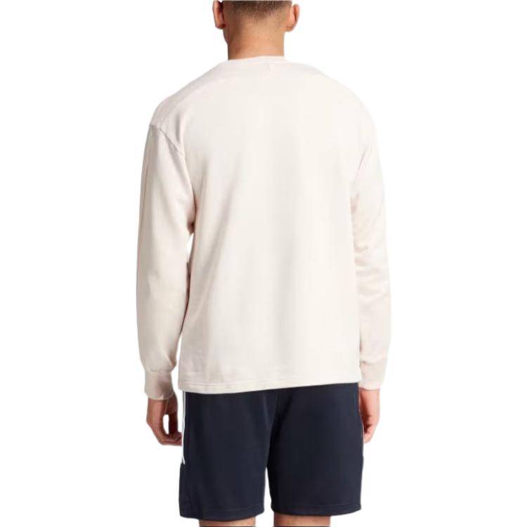 adidas All Szn French Terry 3-Stripes Garment Wash Crew Sweatshirt Putty Mauve Men Streetwear IR5255