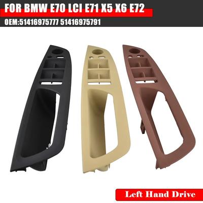 Beige/Black/Red LHD Car Left Front Driver's Seat Interior Door Handle Inner Panel Pull Trim Cover For BMW E70 X5  E71 X6 07-14